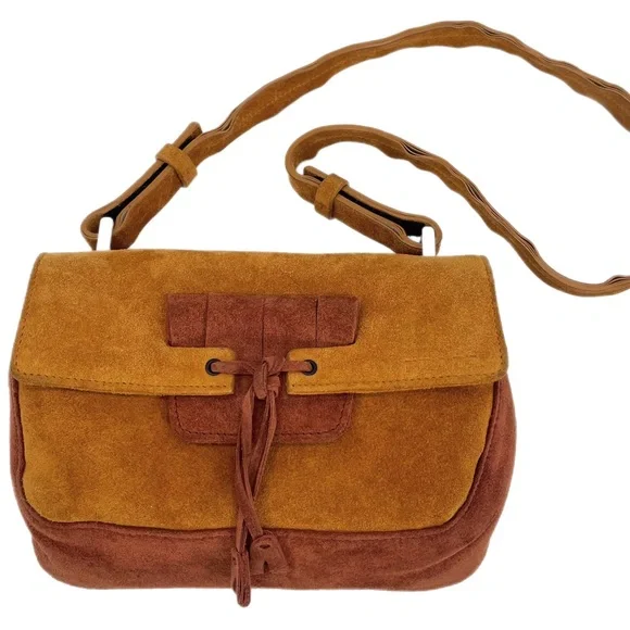 Prada Authentic Vintage 90’s Rare Two Tone Brown Shoulder Bag Suede NWT - Picture 1 of 16